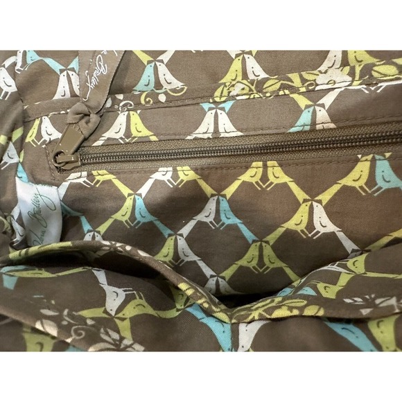 Vera Bradley Alice Sitting In A Tree Bag Blue Birds Green Brown Kiss Lock Purse - Picture 9 of 14